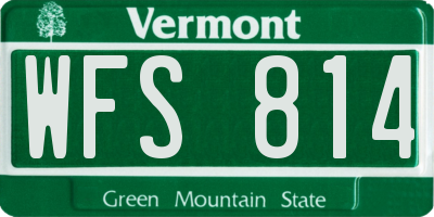 VT license plate WFS814