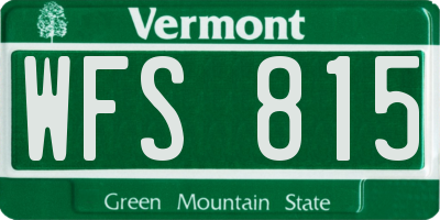 VT license plate WFS815
