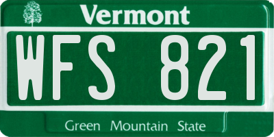 VT license plate WFS821