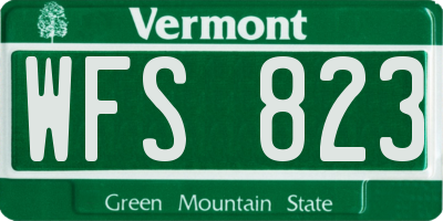 VT license plate WFS823