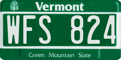 VT license plate WFS824