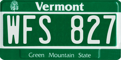 VT license plate WFS827