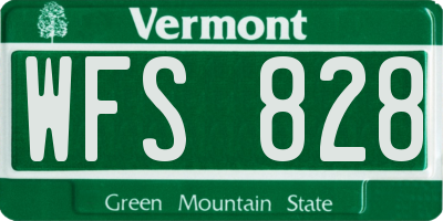 VT license plate WFS828