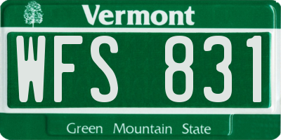 VT license plate WFS831
