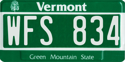 VT license plate WFS834