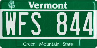 VT license plate WFS844