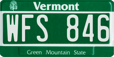 VT license plate WFS846