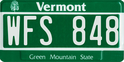 VT license plate WFS848
