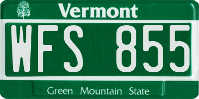 VT license plate WFS855