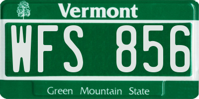VT license plate WFS856
