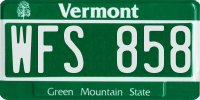 VT license plate WFS858