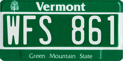 VT license plate WFS861