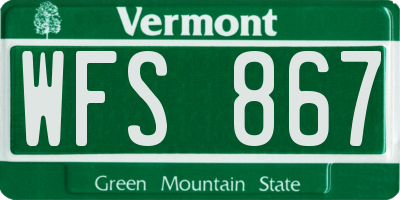 VT license plate WFS867