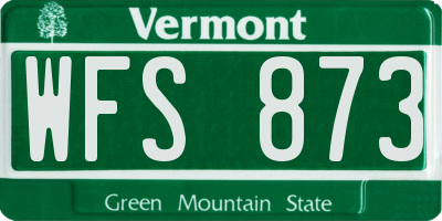 VT license plate WFS873