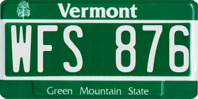 VT license plate WFS876