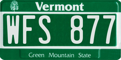 VT license plate WFS877