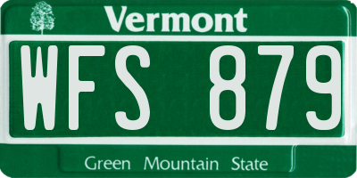 VT license plate WFS879