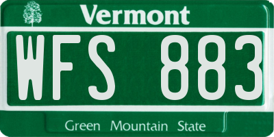 VT license plate WFS883