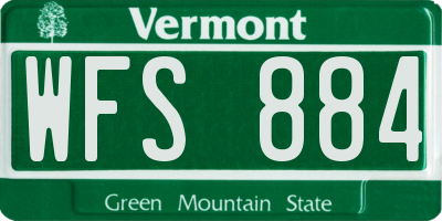 VT license plate WFS884