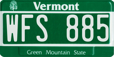 VT license plate WFS885