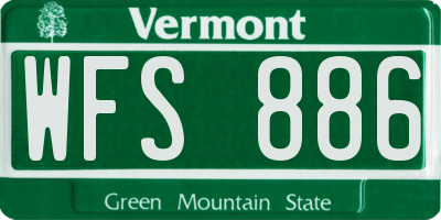 VT license plate WFS886