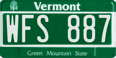 VT license plate WFS887