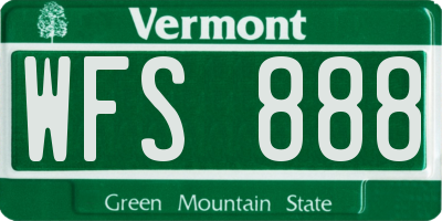 VT license plate WFS888