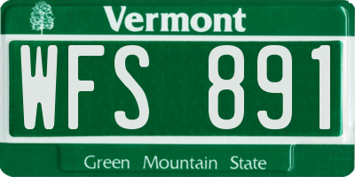 VT license plate WFS891
