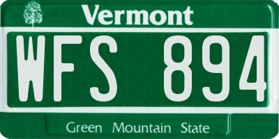 VT license plate WFS894