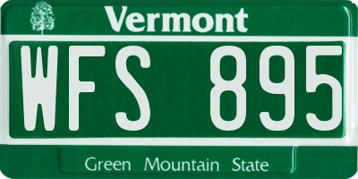VT license plate WFS895