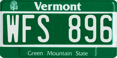 VT license plate WFS896