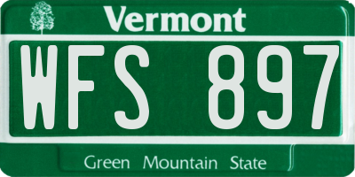VT license plate WFS897