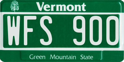 VT license plate WFS900