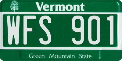VT license plate WFS901