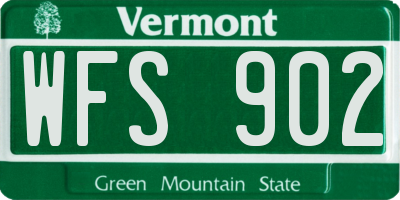 VT license plate WFS902