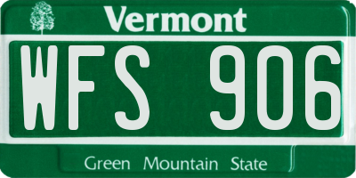 VT license plate WFS906