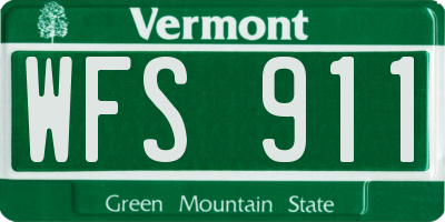 VT license plate WFS911