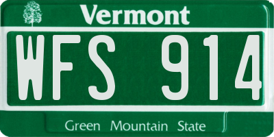 VT license plate WFS914