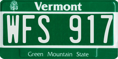 VT license plate WFS917