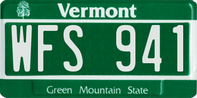 VT license plate WFS941