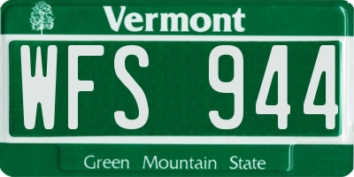 VT license plate WFS944