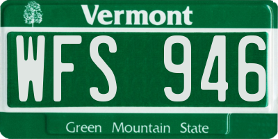 VT license plate WFS946
