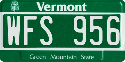 VT license plate WFS956