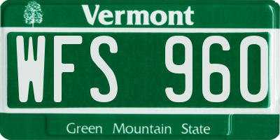 VT license plate WFS960