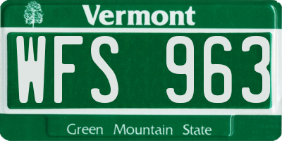 VT license plate WFS963