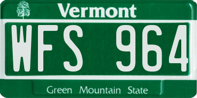 VT license plate WFS964