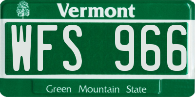 VT license plate WFS966