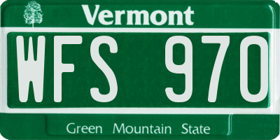 VT license plate WFS970