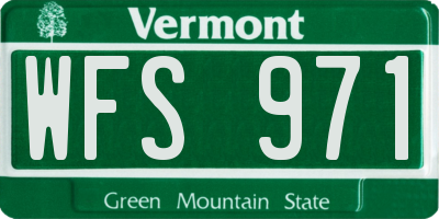VT license plate WFS971