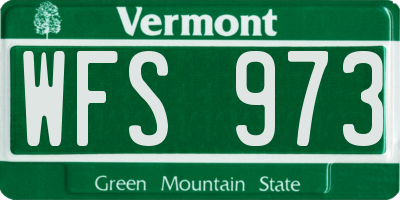 VT license plate WFS973